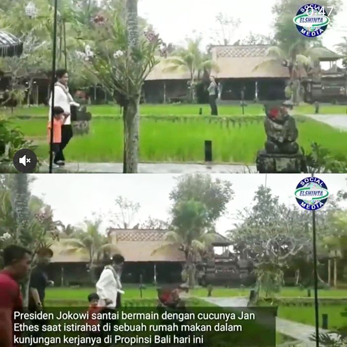 Iriana Jokowi saat momong Jan Ethes