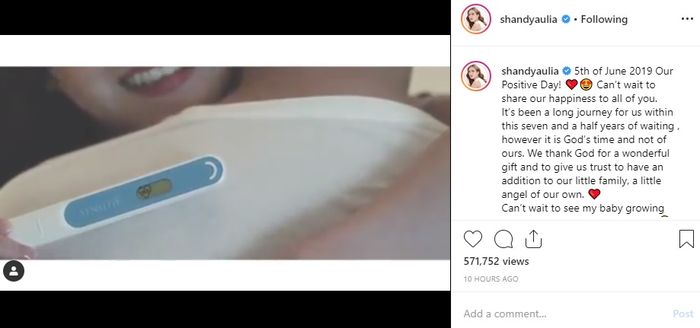 Shandy Aulia umumkan kehamilannya.