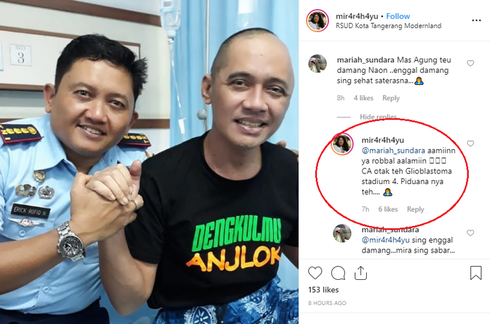 Istri ungkap penyakit yang diderita Agung Hercules.