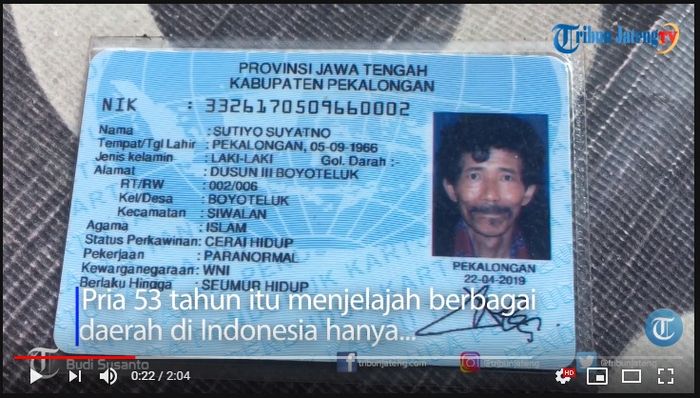 KTP Pak De Tyo yang merupakan seorang paranormal.