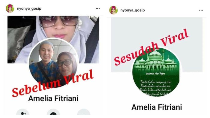 Foto Profil Facebook Amelia Fitriani (Instagram/nyonya_gosip)