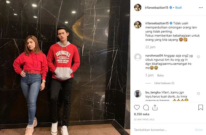 Unggahan Irfan Sebaztian Tentang Permasalahan yang Sedang Terjadi