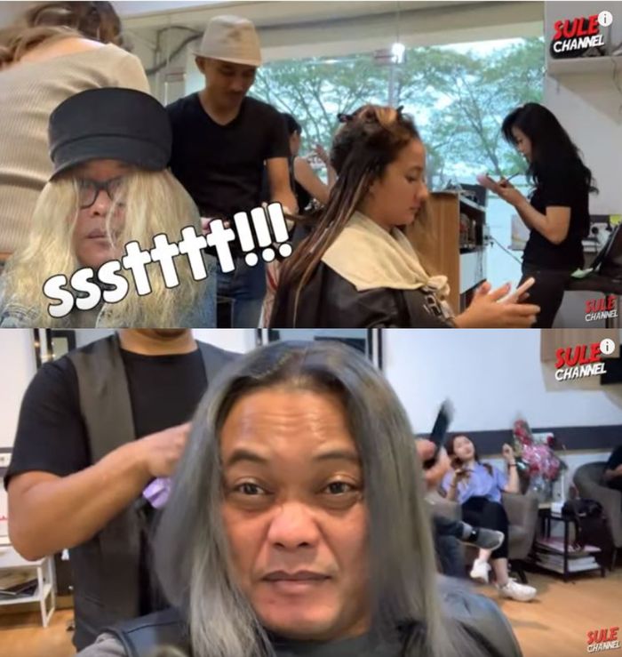 Sule dan Naomi Zaskia menghabiskan waktu untuk melakukan perawatan rambut bersama di salon.