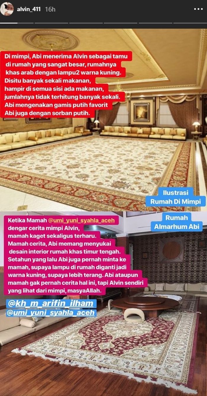 Unggahan putra almarhum Ustadz Arifin Ilham.