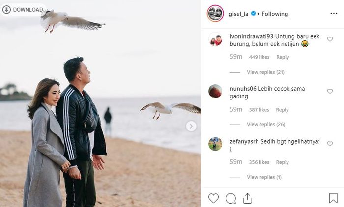 Komentar netizen di postingan Gisella Anastasia.