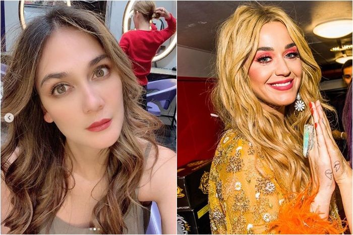 Sama-sama tampil dengan warna rambut baru, ternyata wajah Luna Maya dan Katy Perry mirip!
