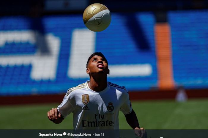Sayap anyar Real Madrid, Rodrygo Goes, diperkenalkan ke publik pada 18 Juni 2019.