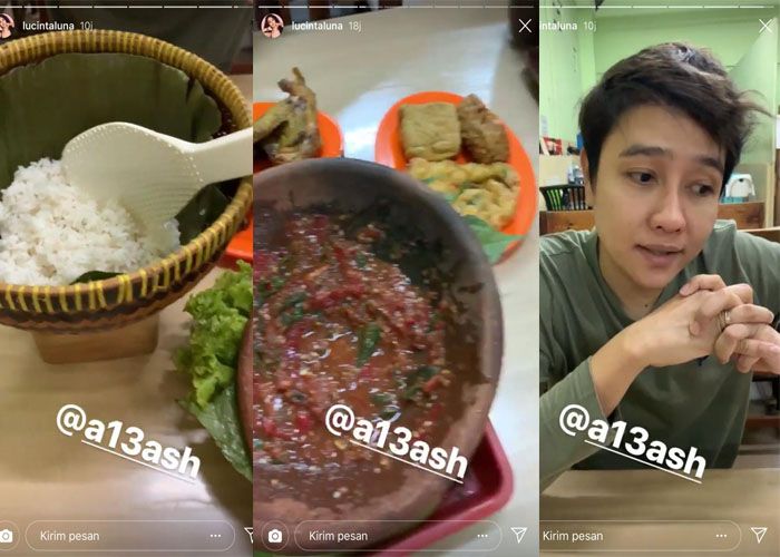 Menu makan malam Lucinta dan kekasih di warteg
