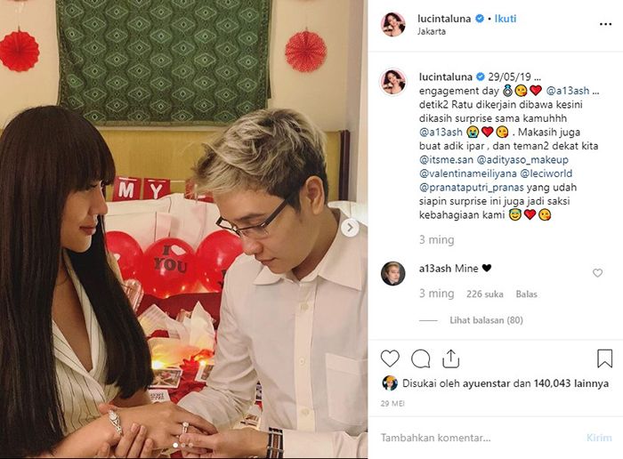 Lucinta Luna dilamar oleh sang kekasih