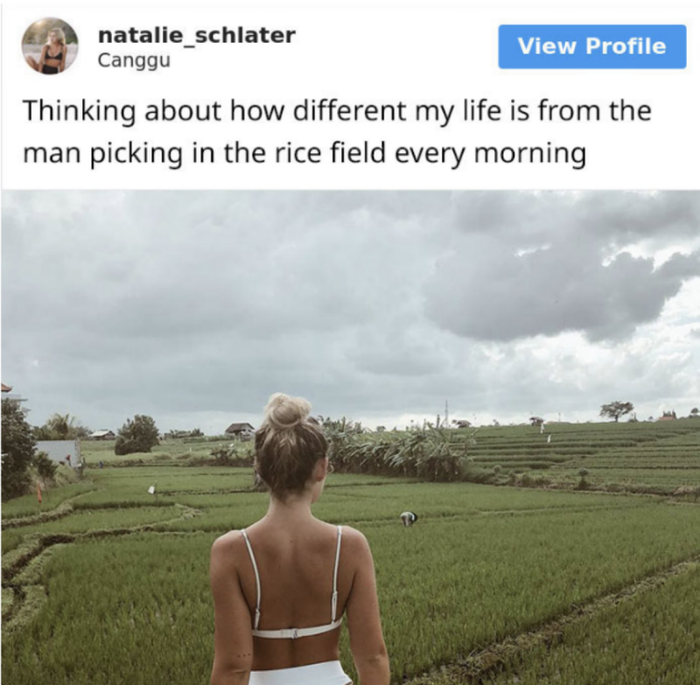 Unggahan Natalie Schlater dengan latar petani Bali yang menuai kontroversi