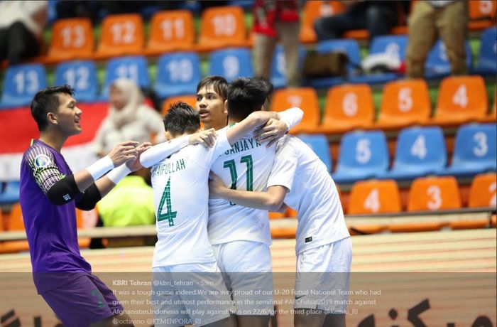 Timnas futsal U-20 Indonesia menghadapi Iran dalam duel perebutan tempat ketiga Piala Asia Futsal U-20 2019 di Tabriz, 22 Juni 2019.