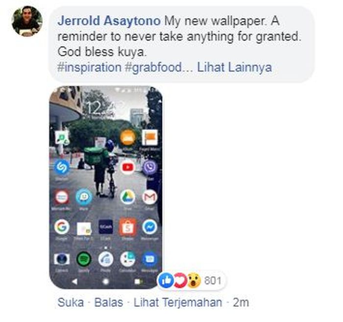 Netizen Menjadikan Foto Pengemudi Ojol Ini sebagai Wallpaper Ponsel.