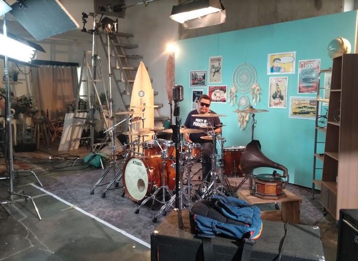Studio syuting video klipnya di kawasan Karawaci, Tangerang, Banten, Minggu (23/6/2019).