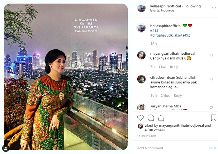 Bella Saphira ikut peringati ulang tahun Jakarta