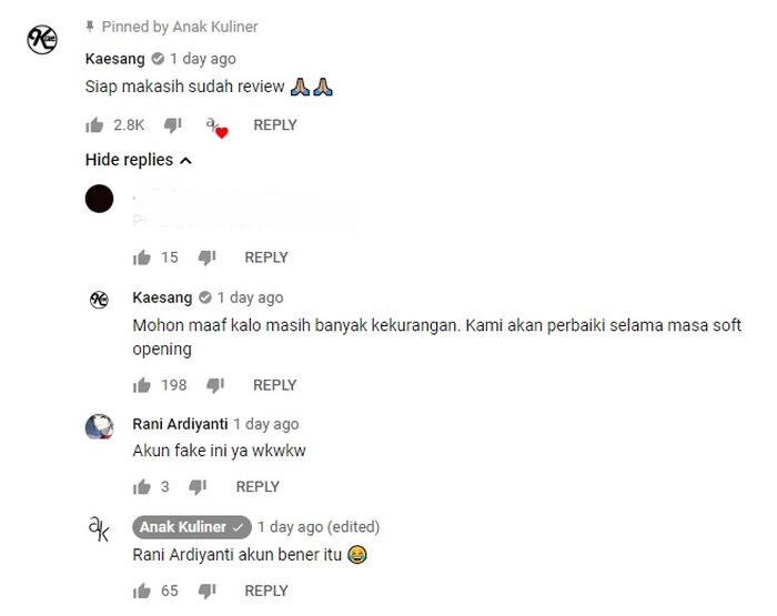 Komentar Kaesang.