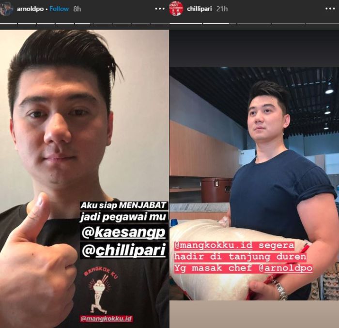 Kolaborasi Chef Arnold, Gibran Rakabuming Raka, dan Kaesang Pangarep.