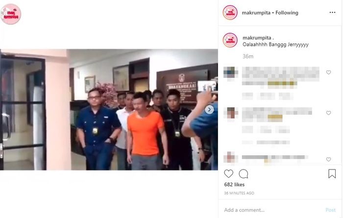 Tangkapan layar video Jerry Aurum di akun gosip instagram.