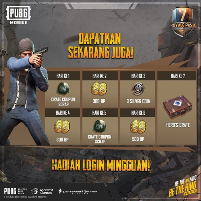 PUBGM weekly prizes