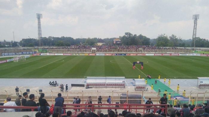 Suasana laga Perseru Badak Lampung vs PSIS Semarang di Stadion Sumpah Pemuda pada pekan keempat Liga 1 2019, Rabu (26/6/2019).