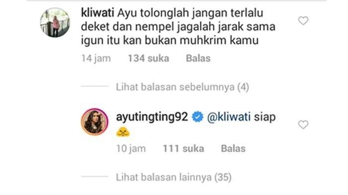 Balasan Ayu Ting Ting kepada netizen yang mengkritiknya.