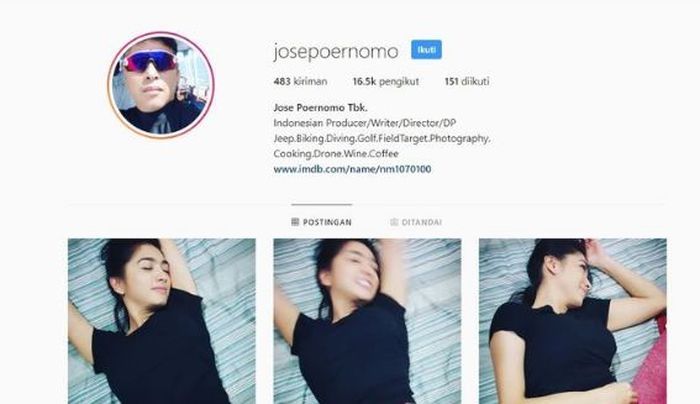 Foto Angel Karamoy di Instagram Jose Poernomo tahun lalu