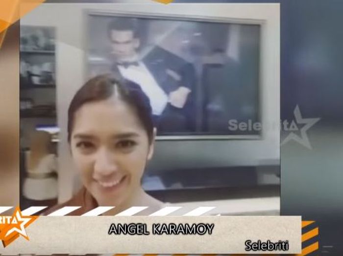 Angel Karamoy berada di butik untuk fitting baju