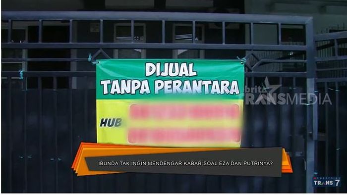 Rumah yang hendak dijual ibunda Eza