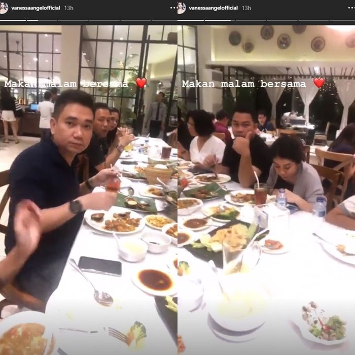 Suasana makan malam Vanessa Angel