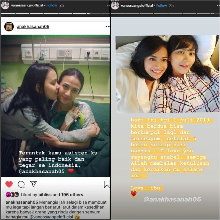 Unggahan Vanessa Angel untuk asistennya