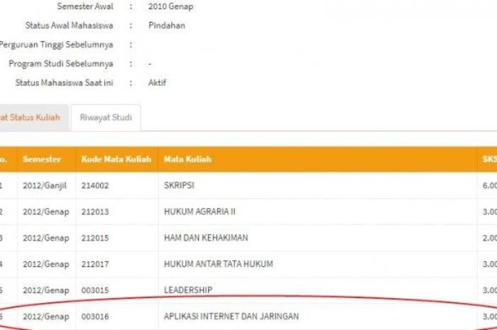 Status mahasiswa Barbie Kumalasari