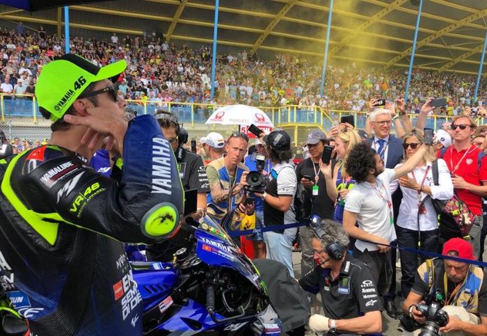 Pembalap Monster Energy Yamaha, Valentino Rossi jelang melakoni seri MotoGP Belanda 2019, Minggu (30/6/2019)