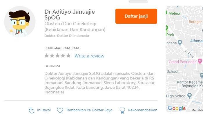 Aditiyo Januajie merupakan doket yang praktik di sekitar Bandung