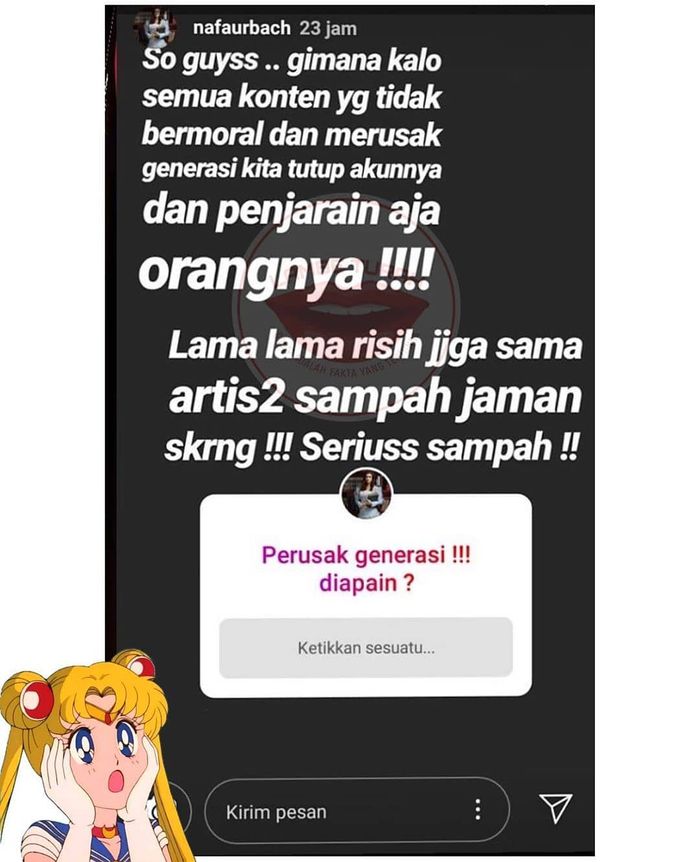 Unggahan Nafa Urbach di akun Instagramnya