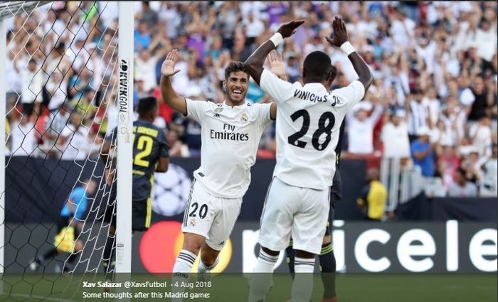 Pemain Real Madrid, Marco Asensio dan Vinicius Jr 