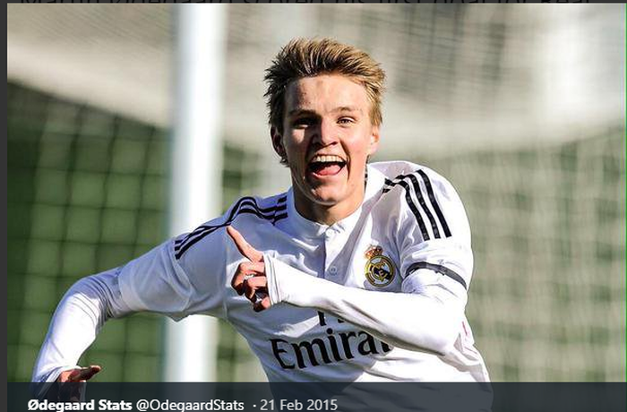 Martin Odegaard saat masih berseragam Real Madrid.