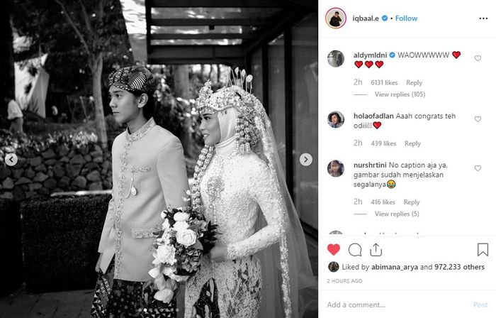 Iqbaal Ramadhan mendampingi kakak kandung perempuannya saat menikah