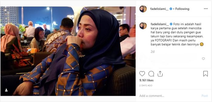 Foto Muzdalifah di Instagram Fadel Islami jadi sorotan