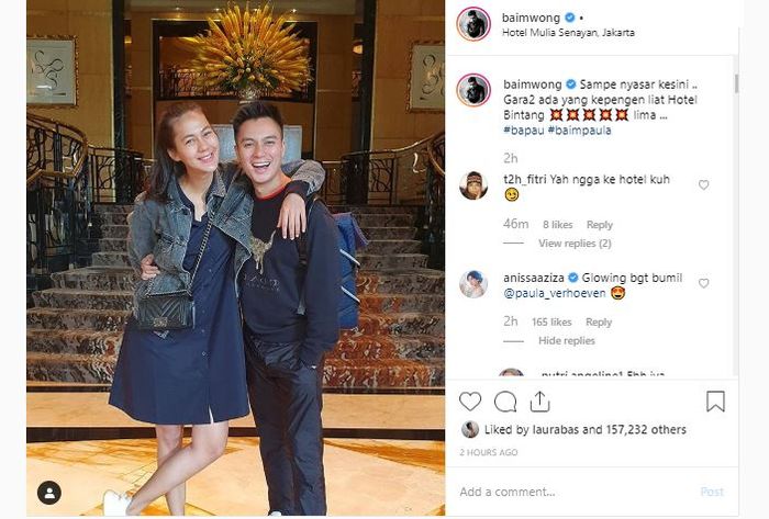 Unggahan Instagram Baim Wong