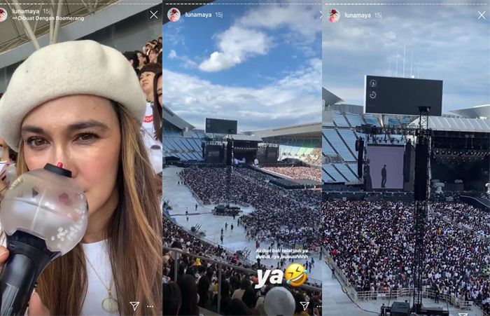 insta stori Luna Maya saat menonton konser BTS di Jepang