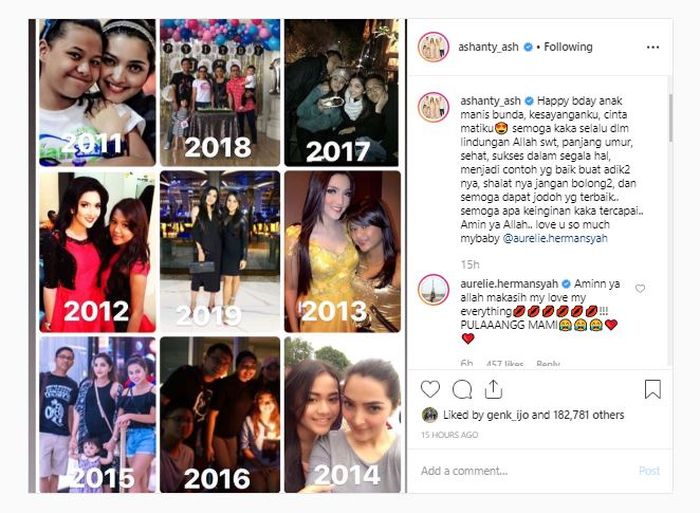 Unggahan Instagram Ashanty