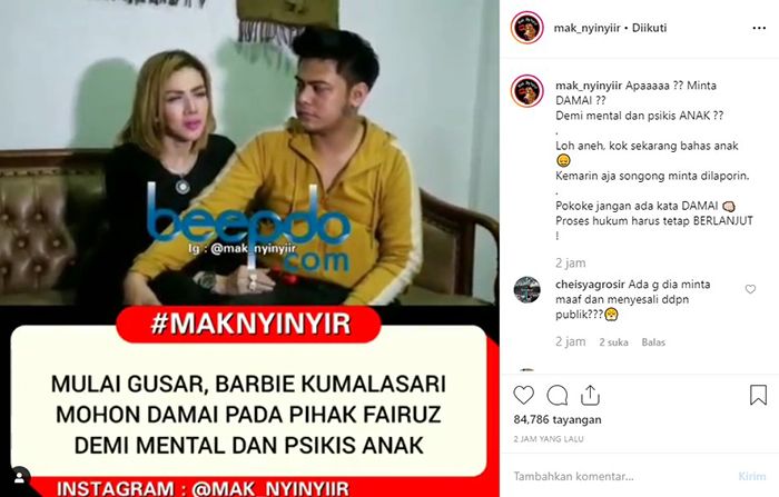 Galih dan Barbie minta maaf