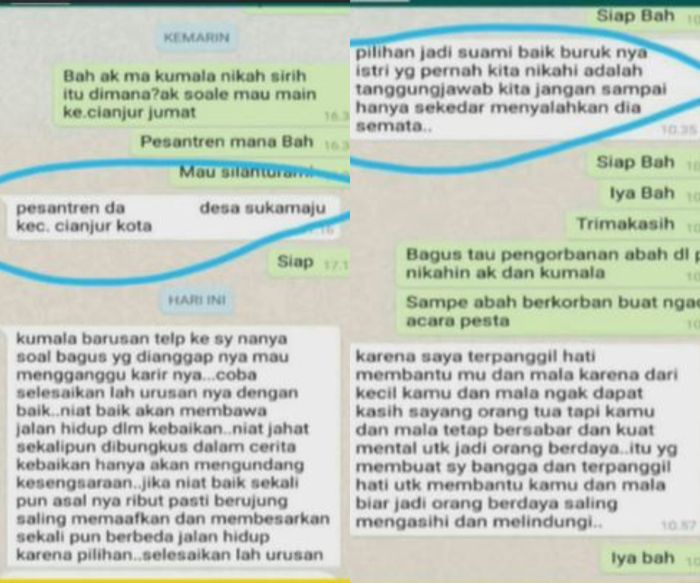 Isi chat Barbie Kumalasari deng Abah