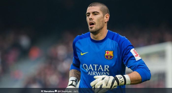 Eks kiper asal Spanyol, Victor Valdes, semasa memperkuat FC Barcelona pada periode 2000-2014.