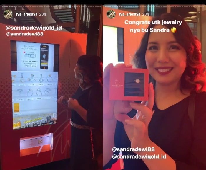Tya Ariestya pamer emas 18 karat pemberian Sandra Dewi