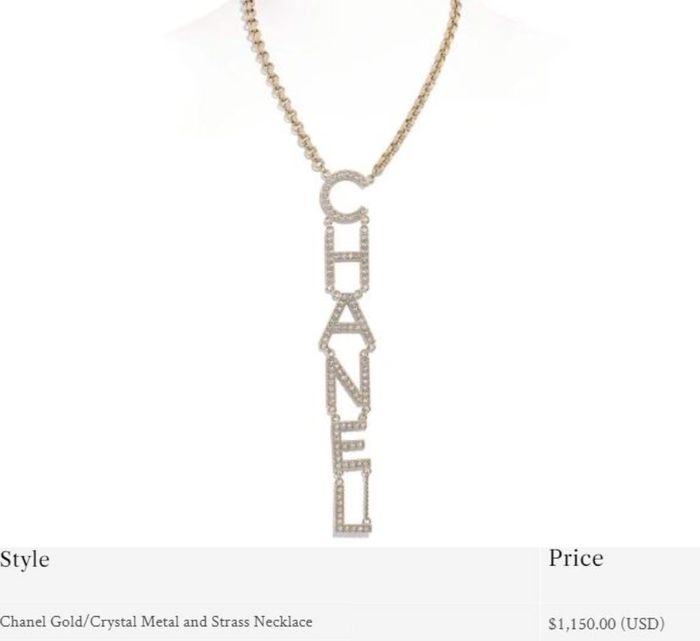 Chanel Gold/Crystal Metal and Strass Necklace