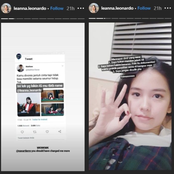 Klarifikasi Leanna Leonardo