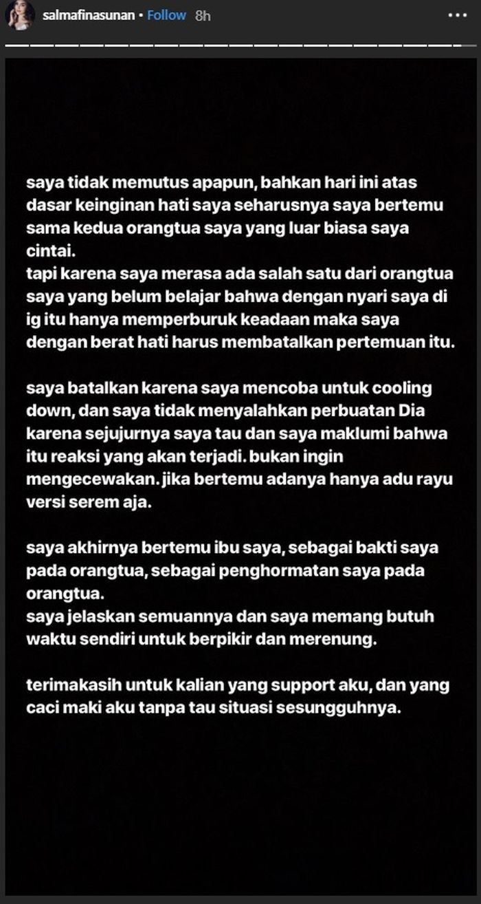 Instastory Salmafina