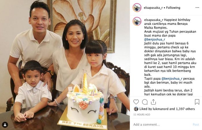 Elsa Pasaka menceritakan kisah di balik hamil Benaya
instagram.com/elsapasaka_r/