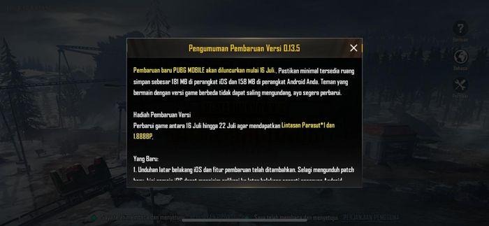 PUBG Mobile 0.13.5 Version Update Announcement