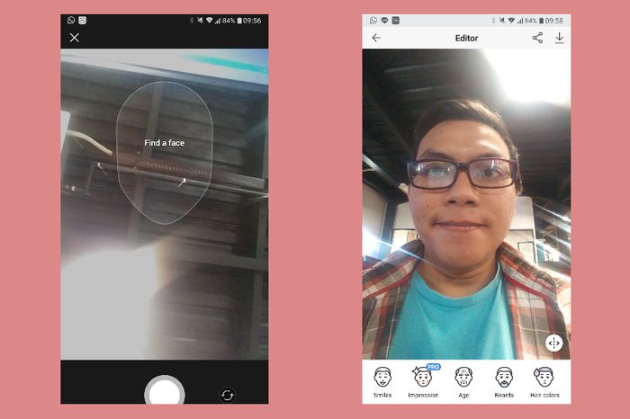 Edit foto di aplikasi FaceApp